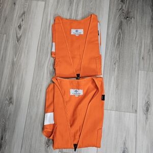 Mens   Orange Safety Vests with Reflective Stripes Set  Sz 2XL